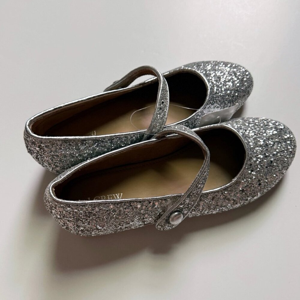NEW J. Crew Factory Crewcuts Girl Heeled Glitter Maryjane Shoes size 3